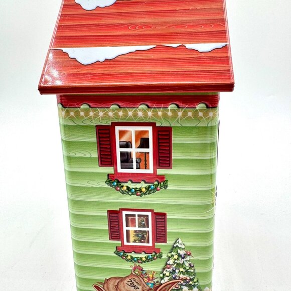 Harry London Christmas Santa's House 3D Tin Canister Empty - Picture 4 of 10